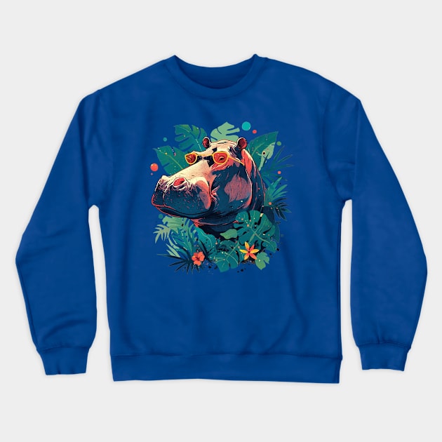 hippopotamus Crewneck Sweatshirt by peterdoraki